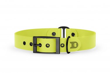 Dog Collar Duo: Neon yellow & Neon yellow with Black