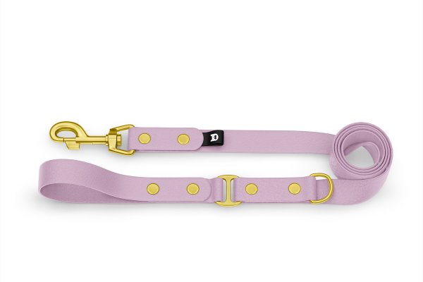 Dog Leash Duo: Lilac & Lilac with Gold components