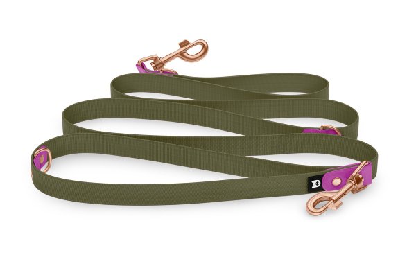 Dog Leash Reduce: Light purple & Khaki with Rosegold components