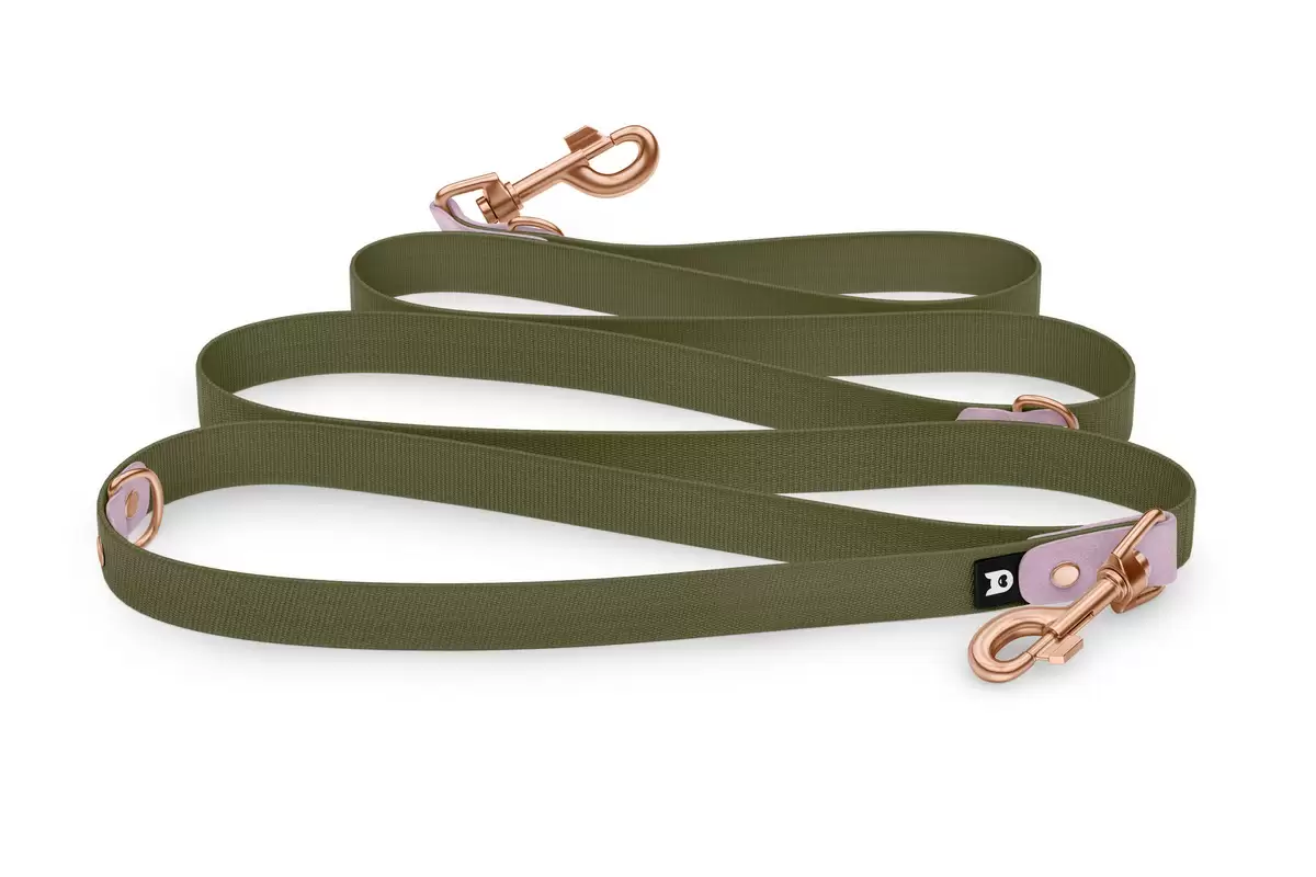 Dog Leash Reduce: Lilac & Khaki with Rosegold components