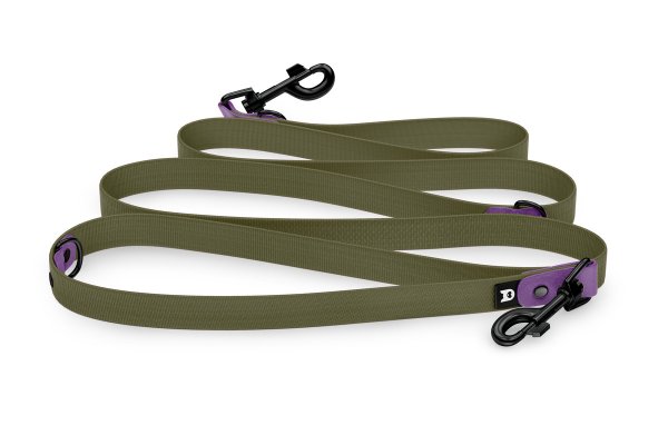 Dog Leash Reduce: Purpur & Khaki with Black components